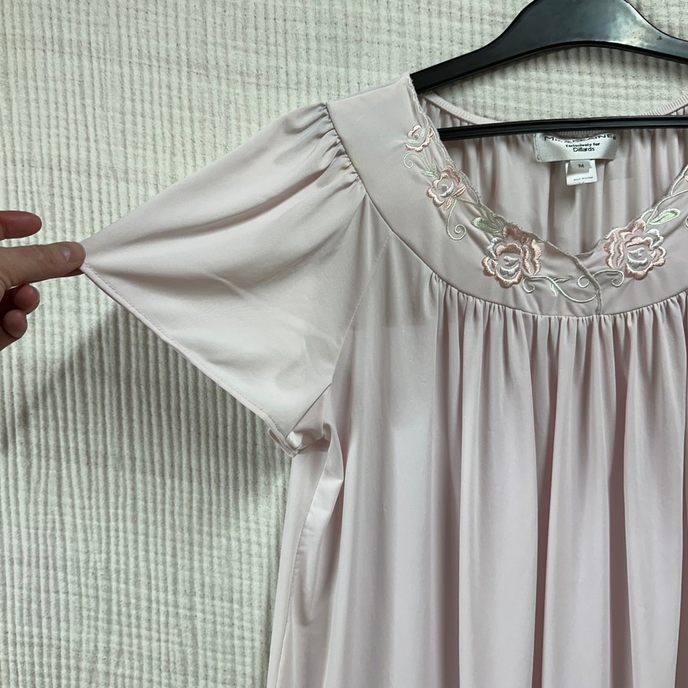 Miss Elaine Womens Long Nightgown Nap Dress Size M cottagecore Night Dress - Picture 3 of 5